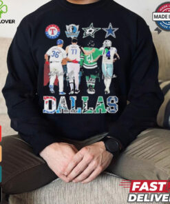 Texas Rangers Dallas Mavericks Dallas Stars Dallas Cowboys Proud State 2024 Signatures Shirt