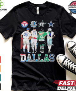 Texas Rangers Dallas Mavericks Dallas Stars Dallas Cowboys Proud State 2024 Signatures Shirt