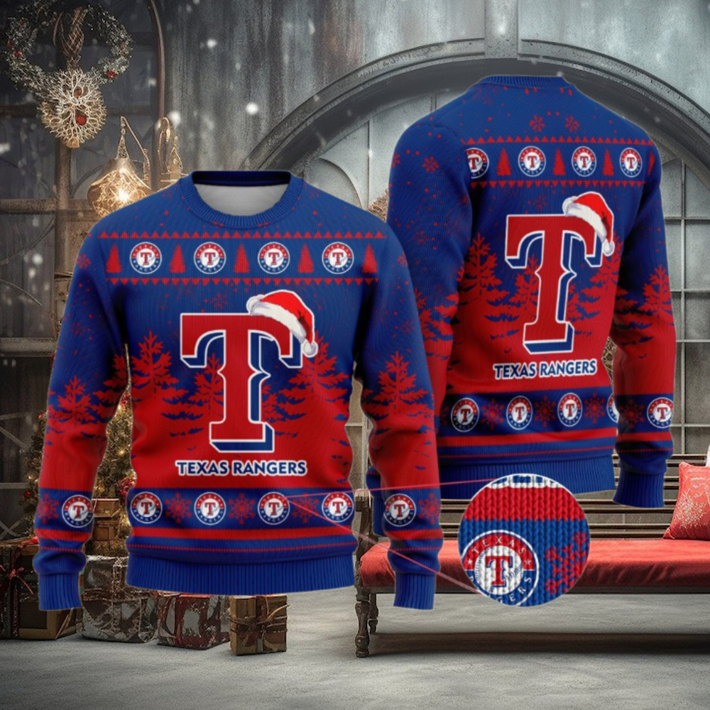 Texas Rangers Funny Christmas Ugly Sweater Texas Rangers Funny Christmas Ugly Sweater