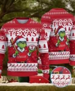 Texas Rangers Funny Grinch Christmas Sweater