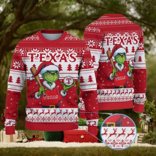 Texas Rangers Funny Grinch Christmas Sweater
