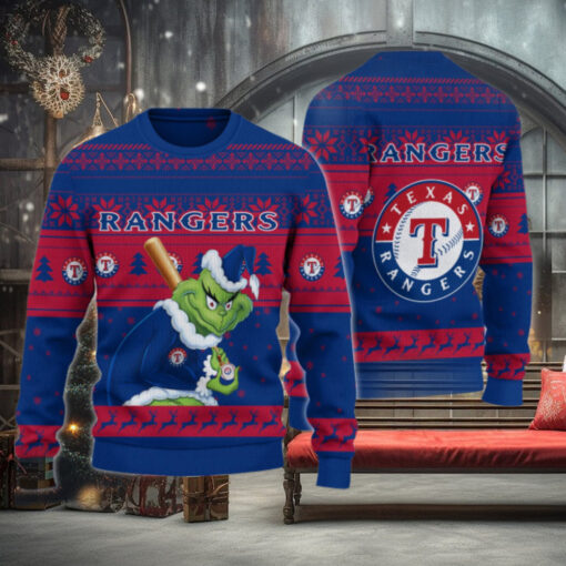 Texas Rangers Grinch Christmas Ugly Sweater