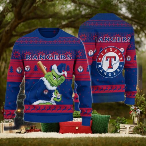 Texas Rangers Grinch Christmas Ugly Sweater