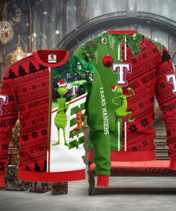 Texas Rangers Grinch & Scooby doo Christmas Ugly Sweater 1