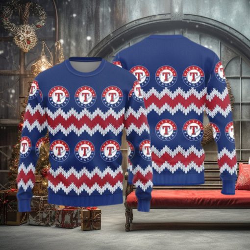 Texas Rangers Logo Knitted Pattern Ugly Christmas SweaterTexas Rangers Logo Knitted Pattern Ugly Christmas Sweater