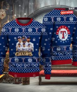 Texas Rangers MLB 2023 World Series Champions Xmas Holiday Ugly Christmas Sweater