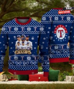 Texas Rangers MLB 2023 World Series Champions Xmas Holiday Ugly Christmas Sweater