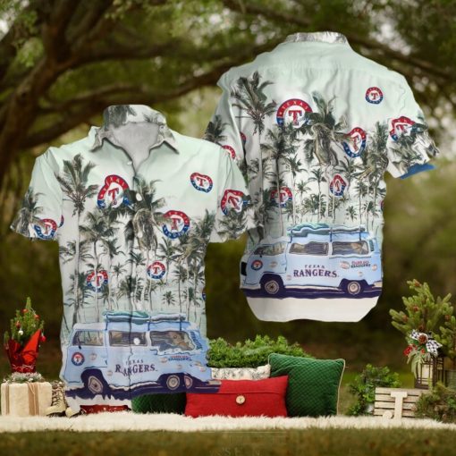 Texas Rangers MLB Coconut Car Pattern Hawaiian Shirt