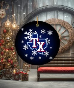 Texas Rangers MLB Personalized 2023 Holiday Merry Christmas Decorations Ornament