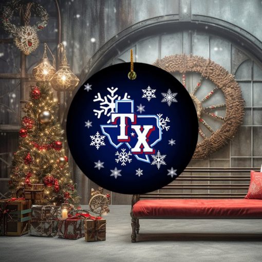 Texas Rangers MLB Personalized 2023 Holiday Merry Christmas Decorations Ornament