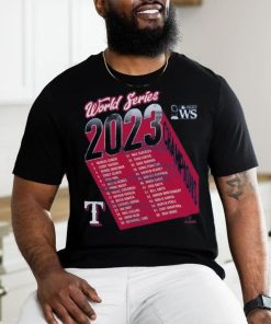 Texas Rangers Majestic Threads 2023 World Series Champions Life Of The Party Tri Blend Roster Shirt