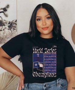 Texas Rangers Majestic Threads 2023 World Series Champions Square Logo T Shirt
