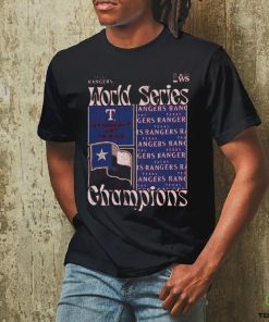 Texas Rangers Majestic Threads 2023 World Series Champions Square Logo T Shirt