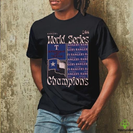 Texas Rangers Majestic Threads 2023 World Series Champions Square Logo T Shirt