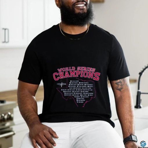 Texas Rangers Majestic Threads Women’s 2023 World Series Champions Local Ground Rules Roster Tri Blend hirt