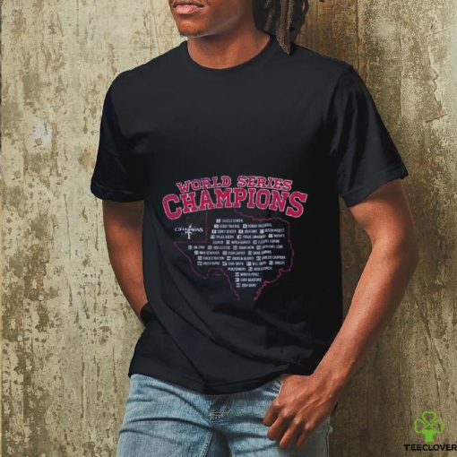 Texas Rangers Majestic Threads Women’s 2023 World Series Champions Local Ground Rules Roster Tri Blend hirt