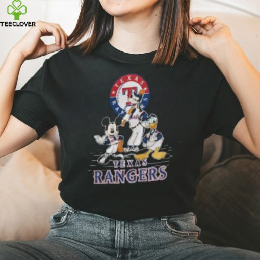 Texas Rangers Mickey Mouse Donald Duck Goofy Baseball Shirt