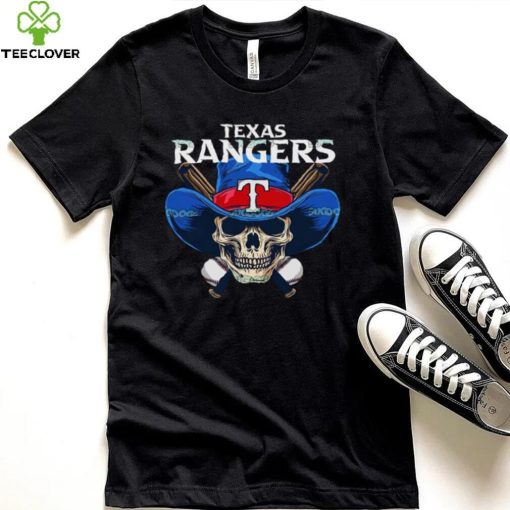 Texas Rangers Skull Cowboy Baseball Shirt