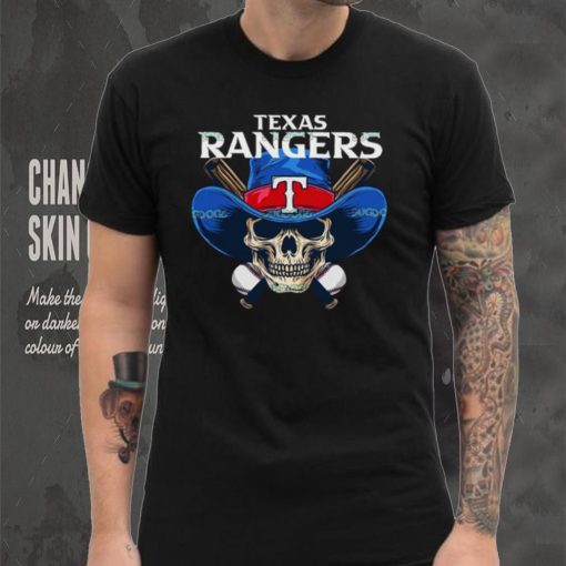 Texas Rangers Skull Cowboy Baseball Shirt