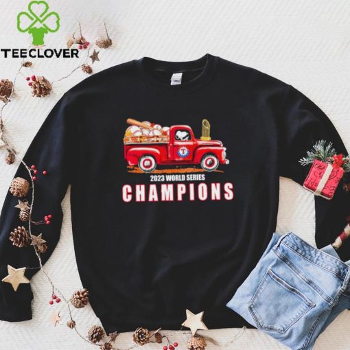 Texas Rangers Snoopy drive red truck 2023 World Series Champions hoodie, sweater, longsleeve, shirt v-neck, t-shirt