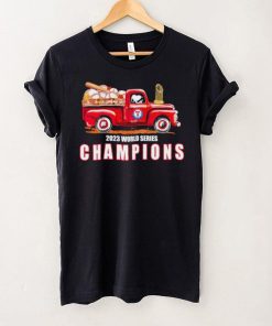 Texas Rangers Snoopy drive red truck 2023 World Series Champions hoodie, sweater, longsleeve, shirt v-neck, t-shirt