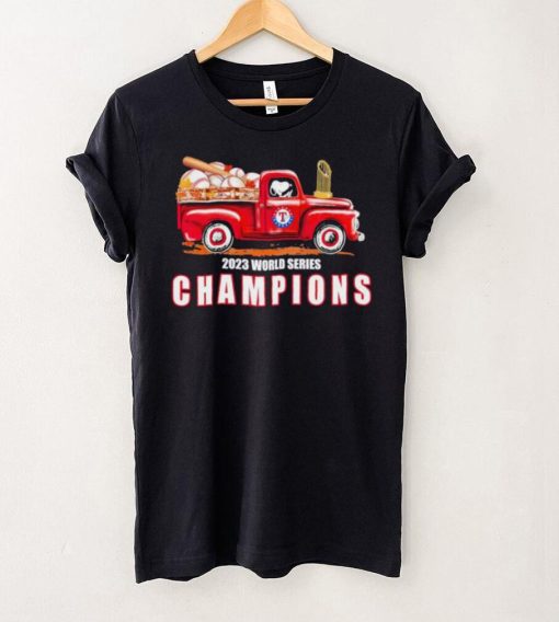 Texas Rangers Snoopy drive red truck 2023 World Series Champions hoodie, sweater, longsleeve, shirt v-neck, t-shirt