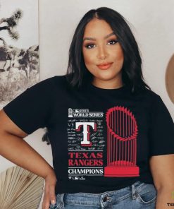 Texas Rangers Sport Team 2023 World Series Champions Trophy Signatures shirt