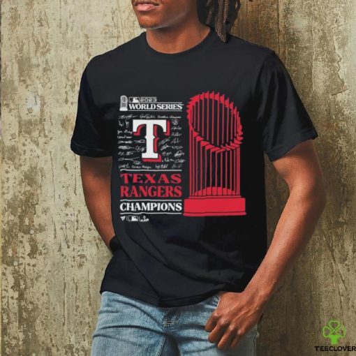 Texas Rangers Sport Team 2023 World Series Champions Trophy Signatures shirt
