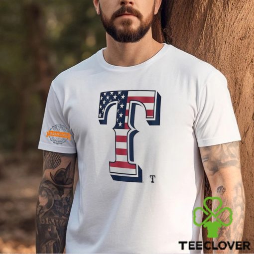 Texas Rangers T logo x Flag of the United States shirt