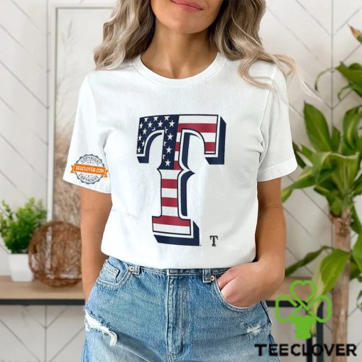 Texas Rangers T logo x Flag of the United States shirt