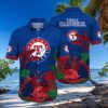 Detroit Tigers Tropical Navy Hawaiian Shirt With White Orange Floral Patterns