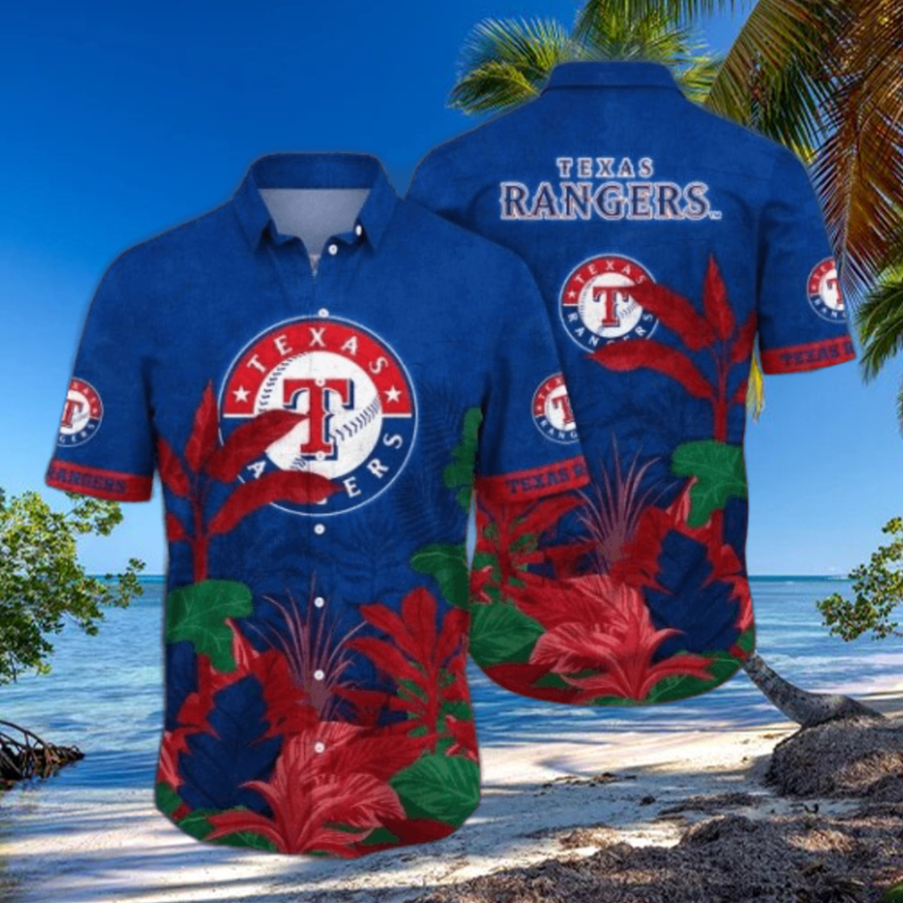 Texas Rangers Tropical Foliage Customizable Hawaiian Shirt Texas Rangers Tropical Foliage Customizable Hawaiian Shirt