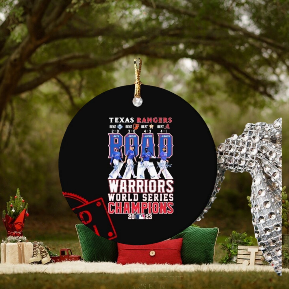 Texas Rangers WS Champions Abbey Road Warriors 2023 Signatures Ornament Texas Rangers WS Champions Abbey Road Warriors 2023 Signatures Ornament