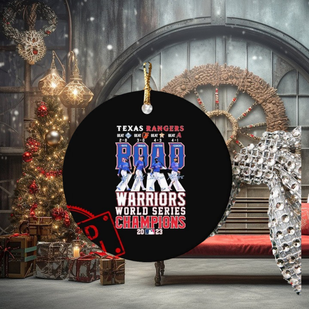 Texas Rangers WS Champions Abbey Road Warriors 2023 Signatures Ornament Texas Rangers WS Champions Abbey Road Warriors 2023 Signatures Ornament