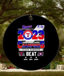 Texas Rangers beat Houston American League Champions 2023 ornament