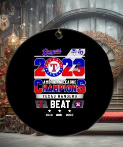 Texas Rangers beat Houston American League Champions 2023 ornament