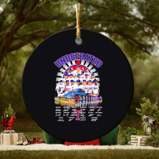 Texas Rangers undefeated 2023 signatures ornament