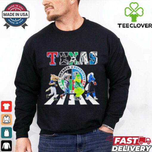 Texas Sports Team Mascots Abbey Road Shirt