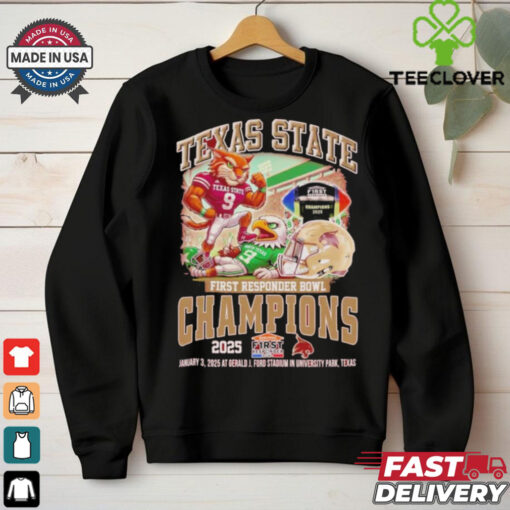 Texas State Bobcats First Responder Bowl Champions Jan 3 2025 At Gerald J Ford Stadium In University Park Texas shirt