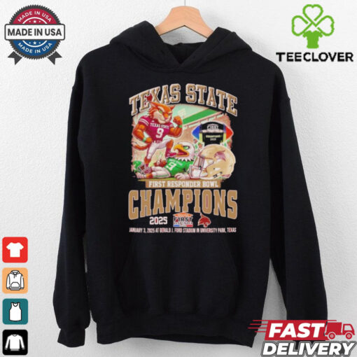 Texas State Bobcats First Responder Bowl Champions Jan 3 2025 At Gerald J Ford Stadium In University Park Texas shirt