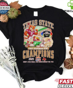 Texas State Bobcats First Responder Bowl Champions Jan 3 2025 At Gerald J Ford Stadium In University Park Texas shirt