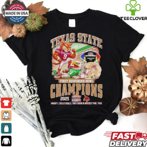 Texas State Bobcats First Responder Bowl Champions Jan 3 2025 At Gerald J Ford Stadium In University Park Texas shirt