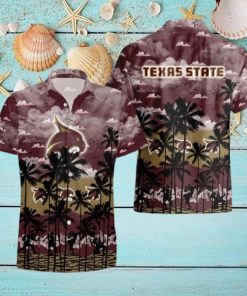 Texas State Bobcats Ncaa Summer Button Up Hawaiian Shirt For Mens Womens