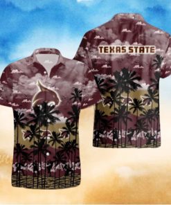 Texas State Bobcats Palms Tree Hawaiian Shirt