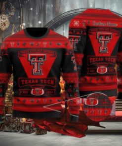 Texas Tech Red RaidSan Francisco 49ers Football Team Logo Ugly Christmas Sweater AOP Retail Custom Name