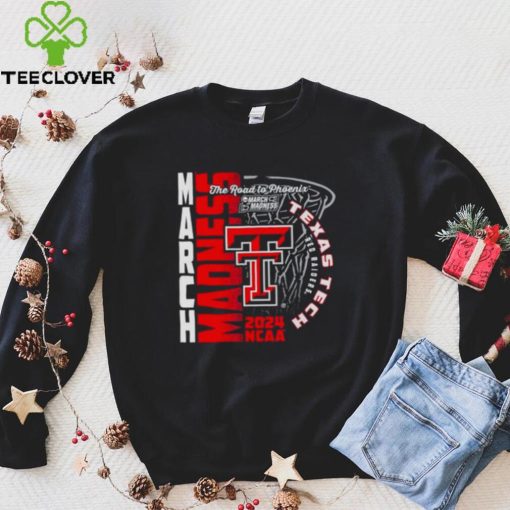 Texas Tech Red Raiders 2024 NCAA Basketball the road to Phoenix March Madness hoodie, sweater, longsleeve, shirt v-neck, t-shirt