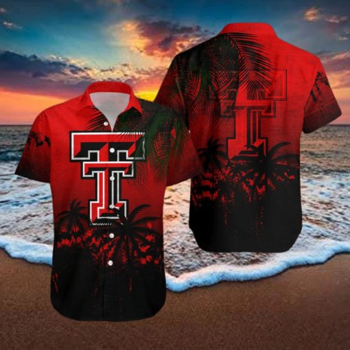Texas Tech Red Raiders 3D Hawaiian Shirt Coconut Tree Tropical Grunge NCAA Summer Beach For Fans Gift