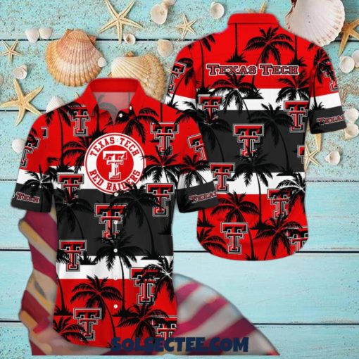 Texas Tech Red Raiders America Sunset Coconut Silhouette Hawaiian Shirt