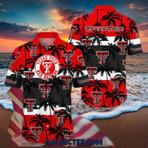 Texas Tech Red Raiders America Sunset Coconut Silhouette Hawaiian Shirt