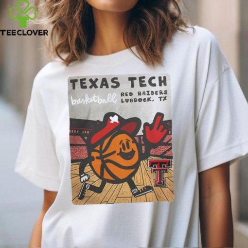 Texas Tech Red Raiders Basketball Toon Sports Comfort Color Mascot White Tee shirt
